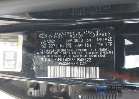 2024 Hyundai Elantra Se from USA, damaged, VIN KMHLL4DG3RU848622
